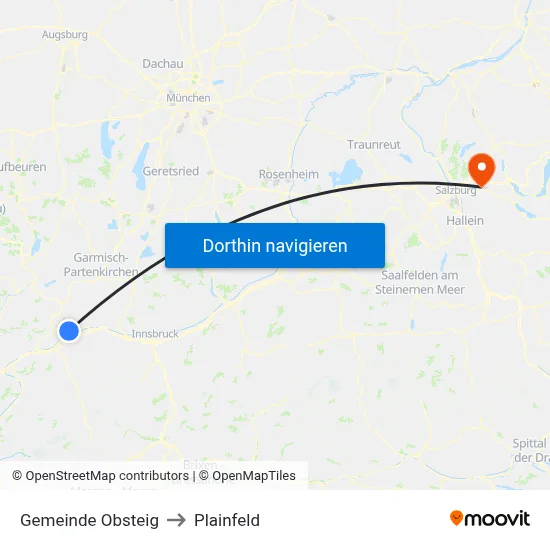 Gemeinde Obsteig to Plainfeld map