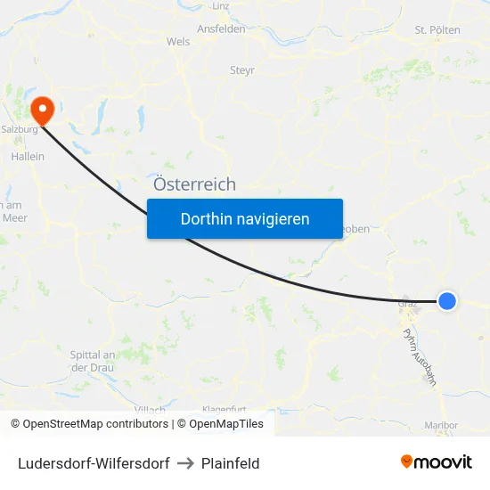Ludersdorf-Wilfersdorf to Plainfeld map