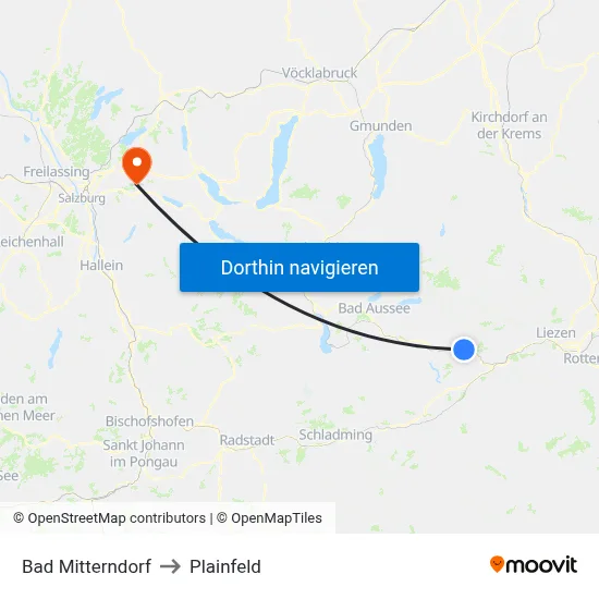 Bad Mitterndorf to Plainfeld map