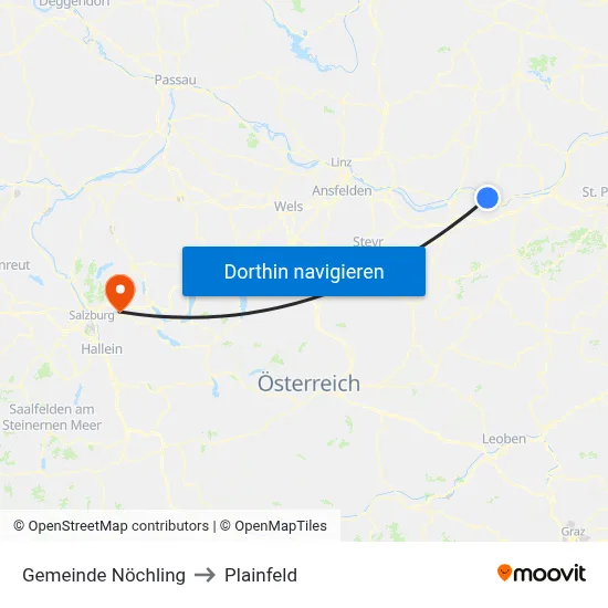 Gemeinde Nöchling to Plainfeld map