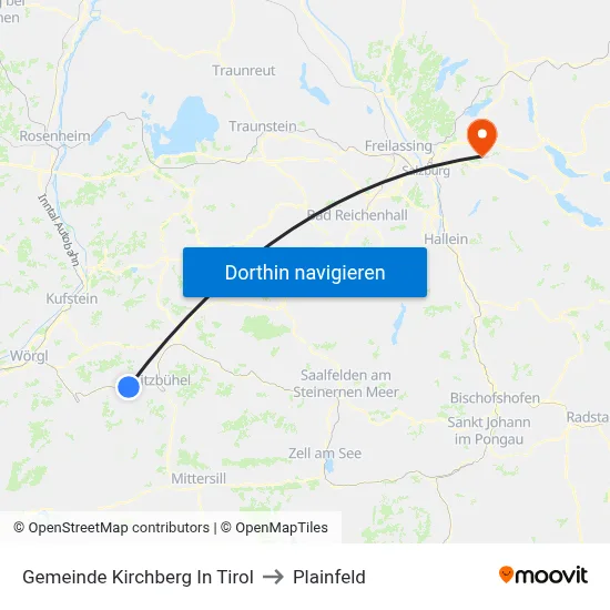 Gemeinde Kirchberg In Tirol to Plainfeld map