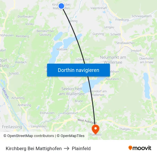 Kirchberg Bei Mattighofen to Plainfeld map