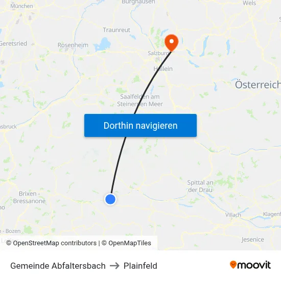 Gemeinde Abfaltersbach to Plainfeld map