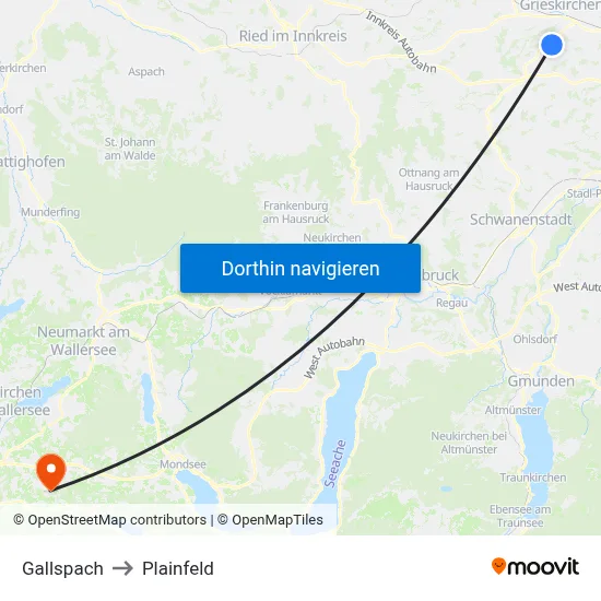 Gallspach to Plainfeld map