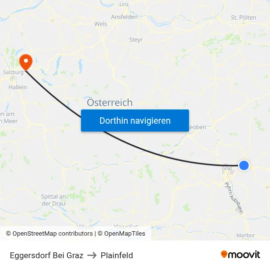 Eggersdorf Bei Graz to Plainfeld map