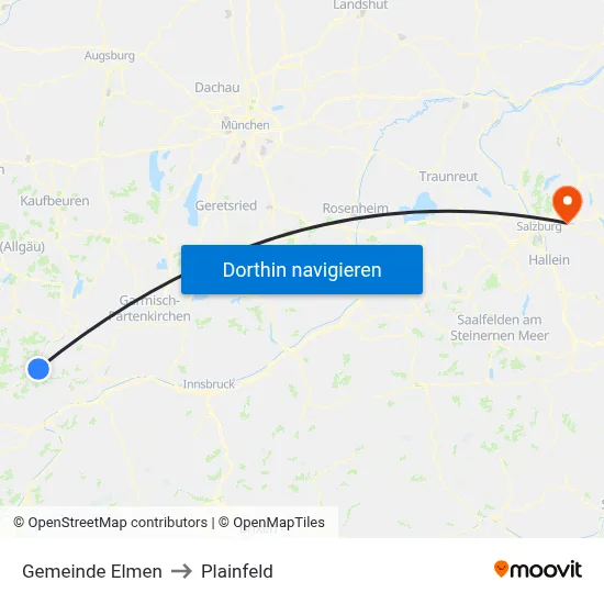 Gemeinde Elmen to Plainfeld map