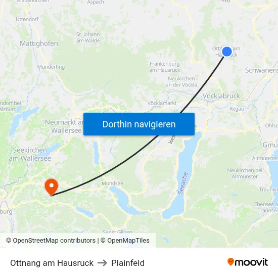 Ottnang am Hausruck to Plainfeld map
