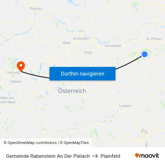 Gemeinde Rabenstein An Der Pielach to Plainfeld map