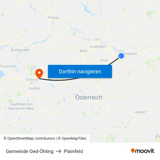 Gemeinde Oed-Öhling to Plainfeld map