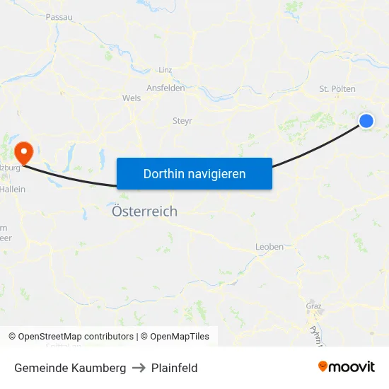 Gemeinde Kaumberg to Plainfeld map