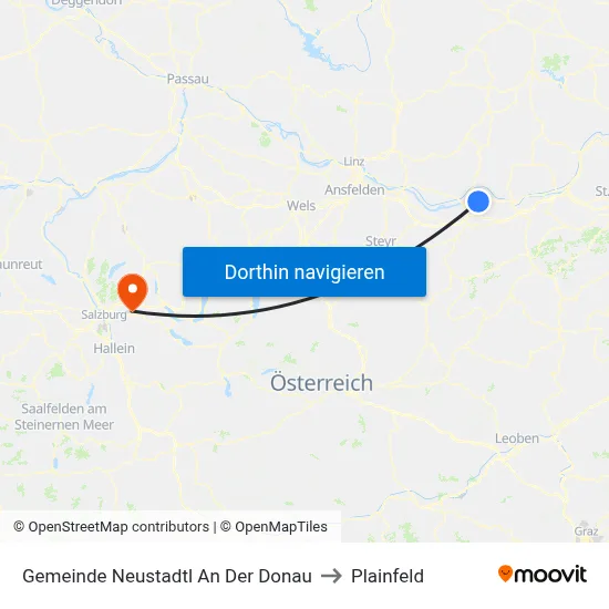 Gemeinde Neustadtl An Der Donau to Plainfeld map