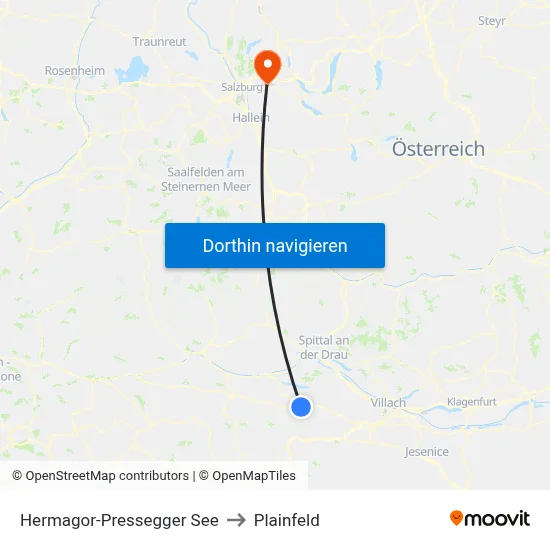 Hermagor-Pressegger See to Plainfeld map