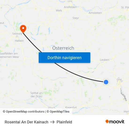 Rosental An Der Kainach to Plainfeld map