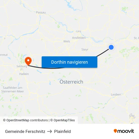 Gemeinde Ferschnitz to Plainfeld map