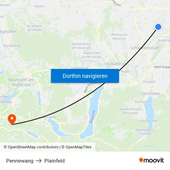 Pennewang to Plainfeld map