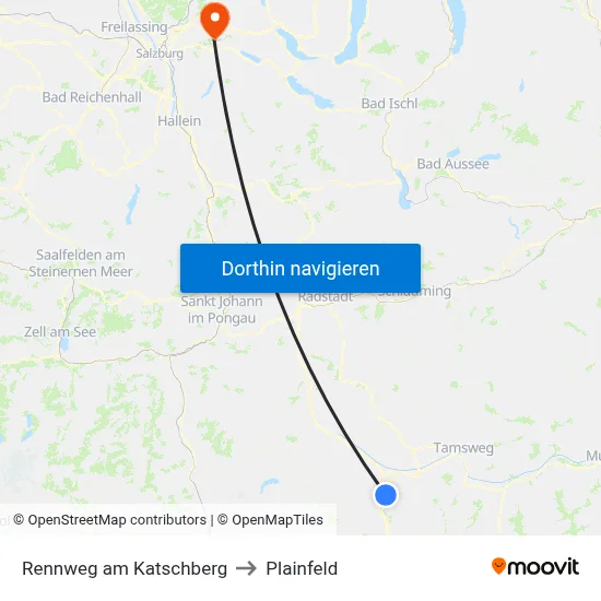 Rennweg am Katschberg to Plainfeld map