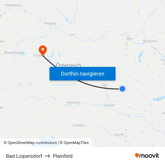Bad Loipersdorf to Plainfeld map