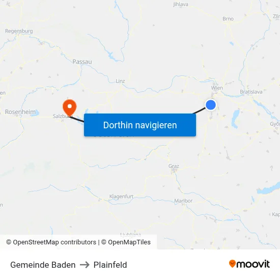 Gemeinde Baden to Plainfeld map