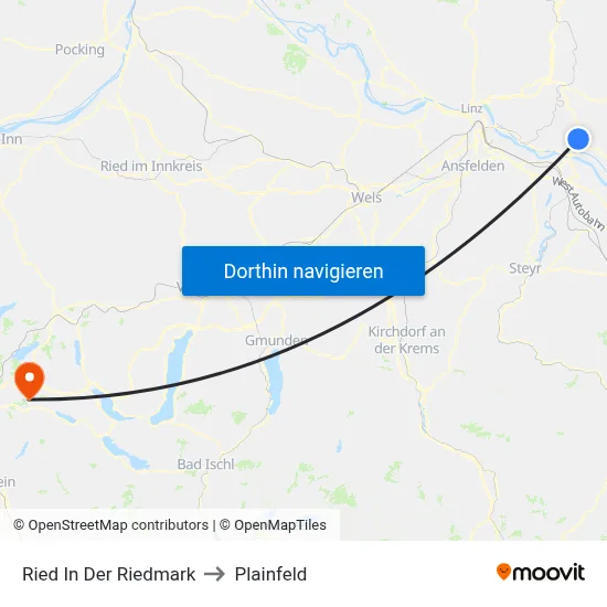 Ried In Der Riedmark to Plainfeld map