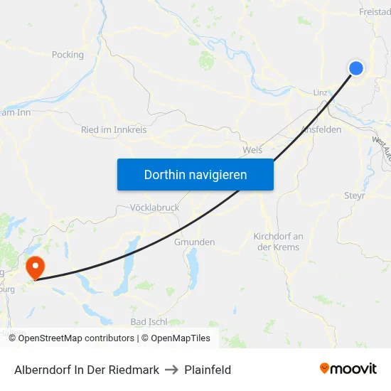 Alberndorf In Der Riedmark to Plainfeld map