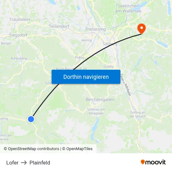 Lofer to Plainfeld map
