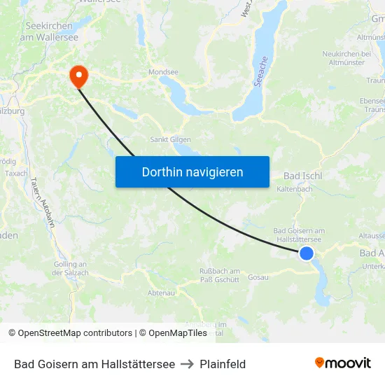 Bad Goisern am Hallstättersee to Plainfeld map