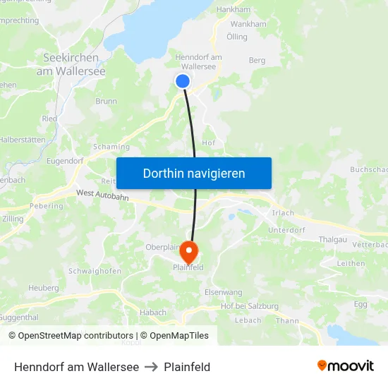 Henndorf am Wallersee to Plainfeld map