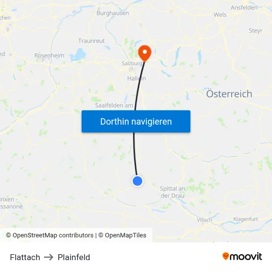 Flattach to Plainfeld map