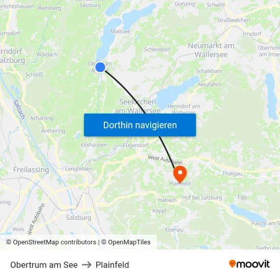Obertrum am See to Plainfeld map