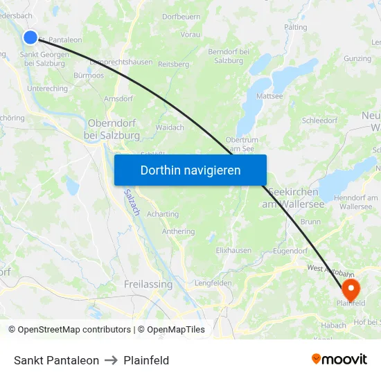 Sankt Pantaleon to Plainfeld map