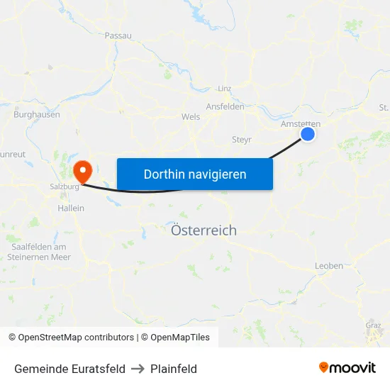 Gemeinde Euratsfeld to Plainfeld map