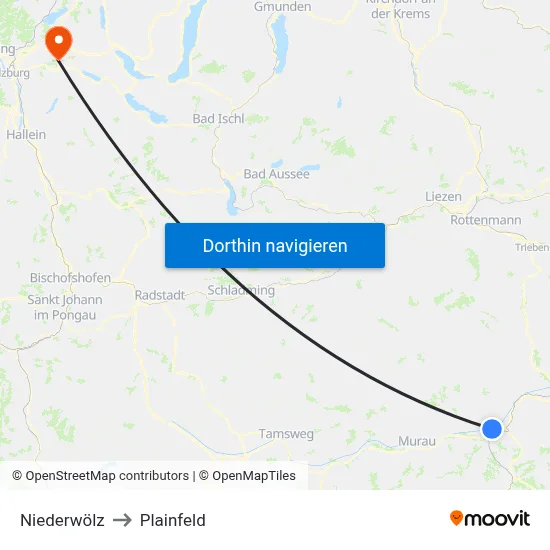 Niederwölz to Plainfeld map