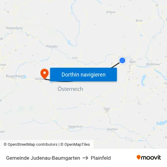 Gemeinde Judenau-Baumgarten to Plainfeld map