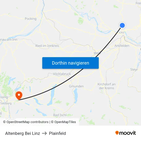 Altenberg Bei Linz to Plainfeld map