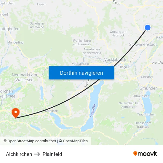 Aichkirchen to Plainfeld map