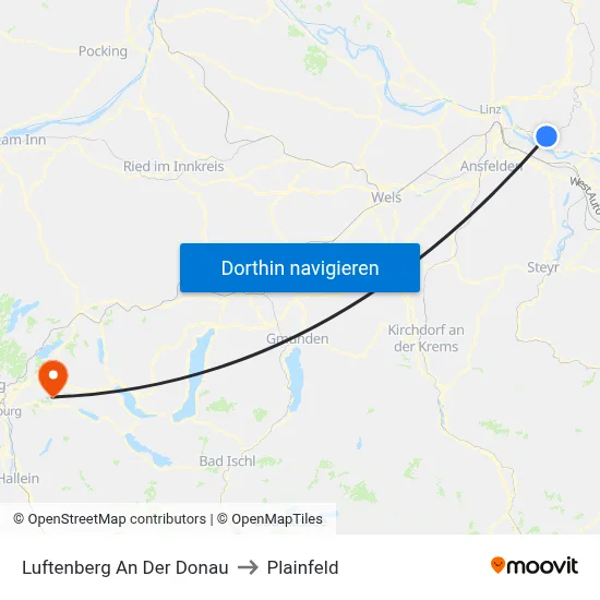 Luftenberg An Der Donau to Plainfeld map