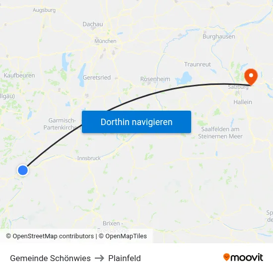 Gemeinde Schönwies to Plainfeld map