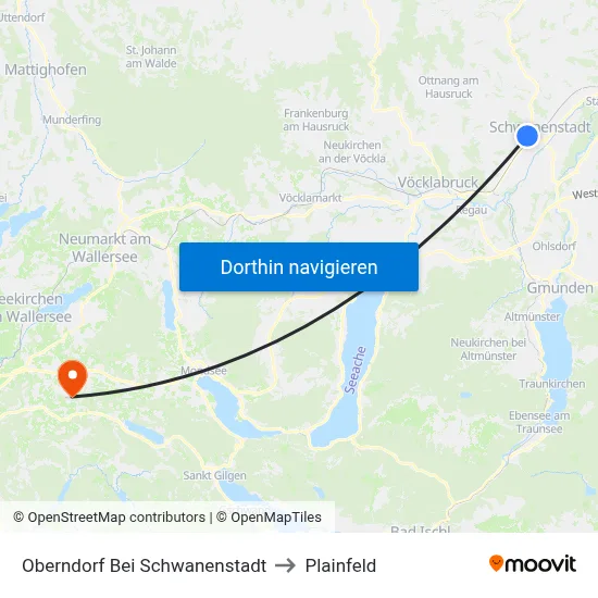 Oberndorf Bei Schwanenstadt to Plainfeld map