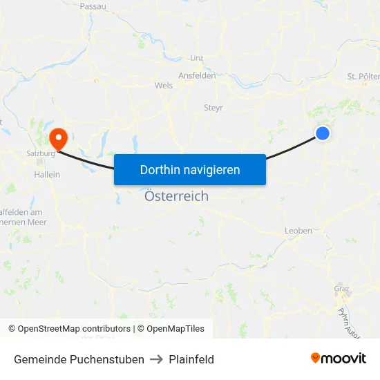 Gemeinde Puchenstuben to Plainfeld map