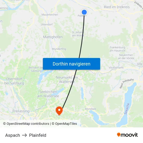 Aspach to Plainfeld map