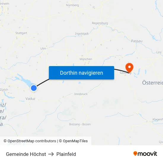 Gemeinde Höchst to Plainfeld map