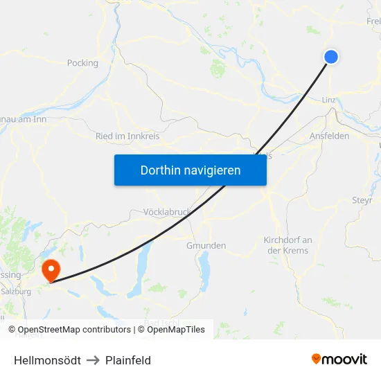 Hellmonsödt to Plainfeld map