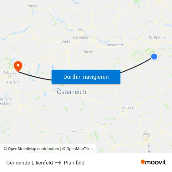 Gemeinde Lilienfeld to Plainfeld map