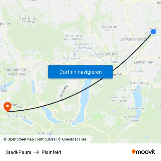 Stadl-Paura to Plainfeld map