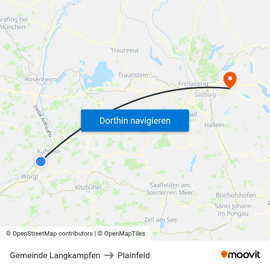 Gemeinde Langkampfen to Plainfeld map