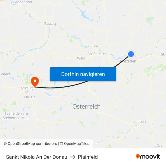 Sankt Nikola An Der Donau to Plainfeld map