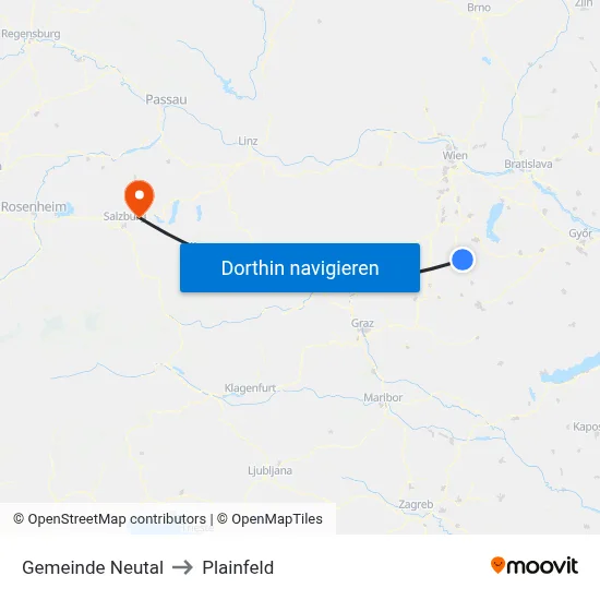 Gemeinde Neutal to Plainfeld map