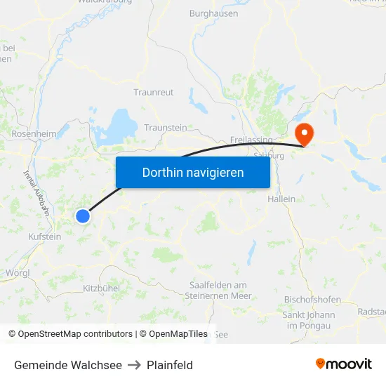 Gemeinde Walchsee to Plainfeld map
