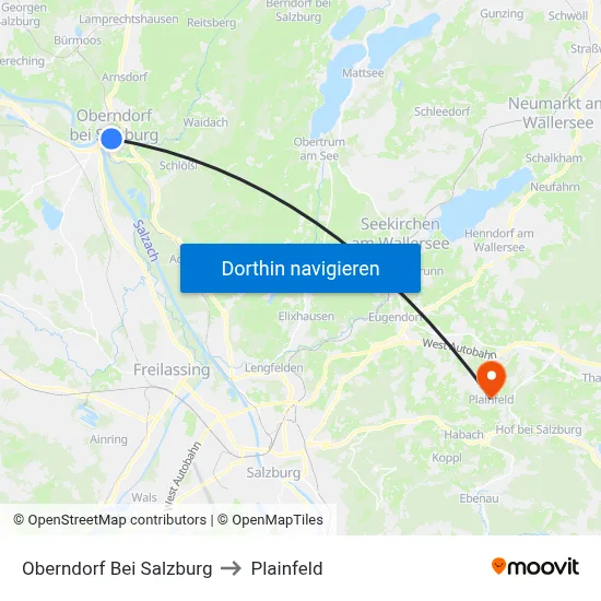 Oberndorf Bei Salzburg to Plainfeld map