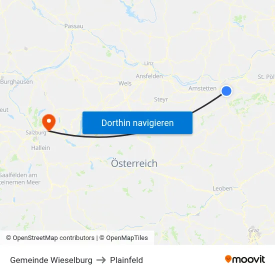 Gemeinde Wieselburg to Plainfeld map